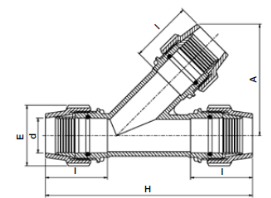 Té 45° PE compression Ø63
