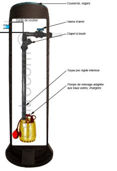 Relevage pompe assainissement eaux chargées usées maison individuelle
