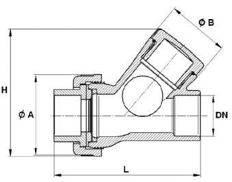 Clapet anti-retour à bouledouble union CB1 PVC/EPDM