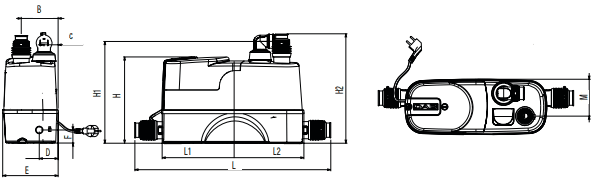 station de relevage pour eaux usées autonome DAB GENIX VT 030 pour salle de  bains en sous sol, machine à laver en cave 