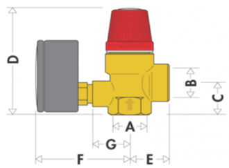 Soupapes de sécurité FF Diamètre et manomètre au choix - SOUPAPES C