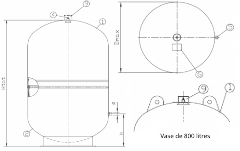 Vase expansion chauffage ZILMET 200 litres au Sol réf V200