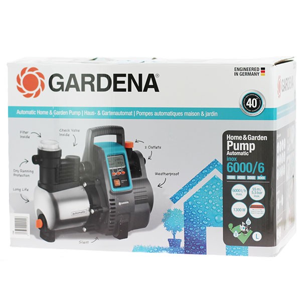 GARDENA Pompe auto. maison et jardin 6000/5E LCD Premium– 1300W
