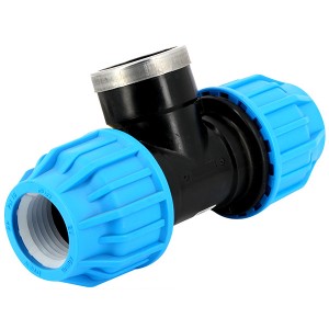 Té 90° taraudé PE Compression Ø20-3/4" - Raccord PE compression - Générique