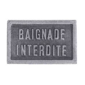 Plaque de signalisation laiton baignade interdite  - Fontaine extérieure - Générique
