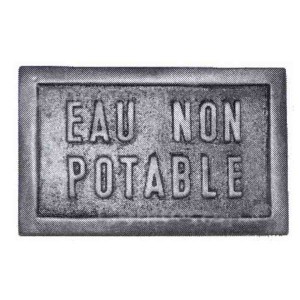 Plaque de signalisation laiton eau non potable - Fontaine extérieure - Générique