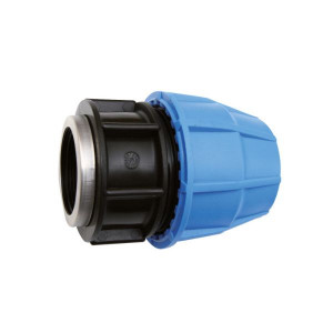 Raccord PP droit - Femelle - Ø50 - 1"1/2 - Raccord PE compression - Seko