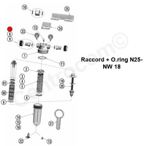Raccord + O.Ring NW 25 3/4" - NW 18 - Pièces détachées - Générique