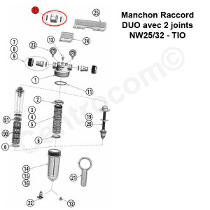Manchon Raccord DUO avec 2 Joints NW 25/32 - TIO - Pièces détachées - Générique