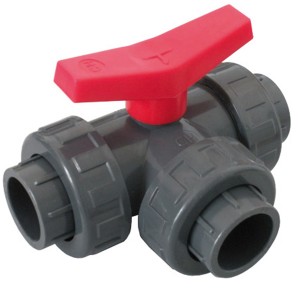 Vanne 3 voies "L" PVC pression à coller FF Ø63 - Vanne et robinet PVC - Générique