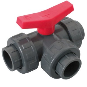 Vanne 3 voies "T" PVC pression à coller FF Ø32 - Vanne et robinet PVC - Générique