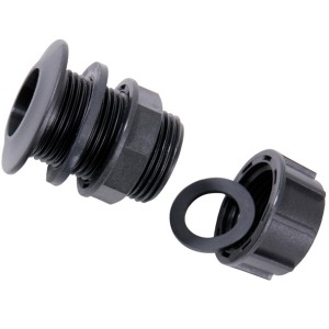 Traversee de paroi + bouchon + joint plat 3/4" - Accessoire eau de pluie - Générique
