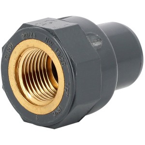 Embout taraudé insert laiton PVC pression mixte MF-F Ø25/2-1/2" - Raccord PVC pression - Générique