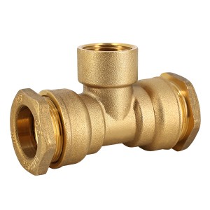 Té 90° taraudé laiton pour tube PE Ø25-1/2" - Raccord laiton - Générique