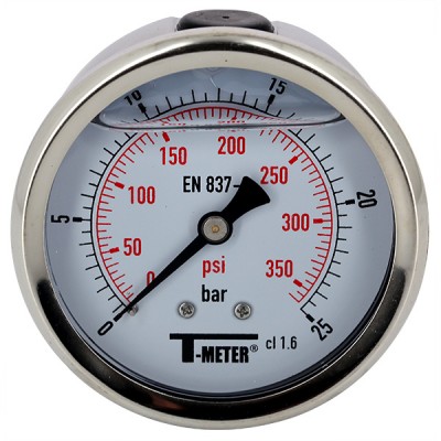  Manomètre à bain de glycérine 0-25 bars - Ø63 - Axial