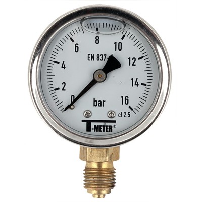  Manomètre à bain de glycérine 0-16 bars - Ø63 - Radial