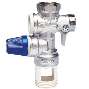 Groupe de sécurité vertical 3/4" - Laiton chromé - avec siège inox - Sécurité du chauffe-eau - Caleffi