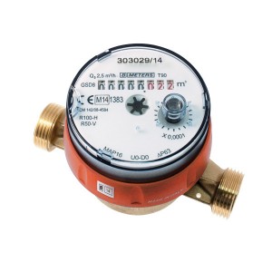 Compteur divisionnaire pré-équipé télérelevage Calibre 15 - Eau chaude - MID R160 - Compteur d'eau - Sferaco