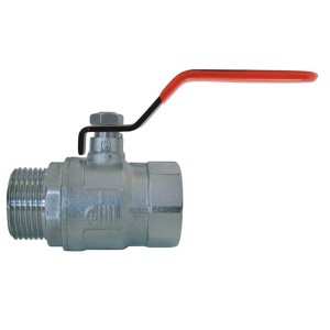 Vanne à sphère laiton - Poignée rouge - MF 1/2" - Vanne et robinet laiton - Générique