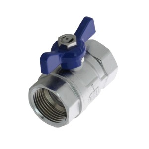 Vanne à sphère laiton papillon - Poignée bleue - FF 3/8" - Vanne et robinet laiton - Générique