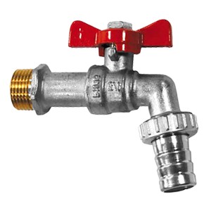 Robinet de puisage laiton nickelé - Manette papillon - 3/4"-3/4" - Vanne et robinet laiton - Sferaco