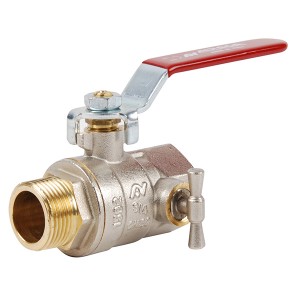 Vanne à sphère laiton laiton - Poignée plate - À purge - MF 3/8" - Vanne et robinet laiton - Générique