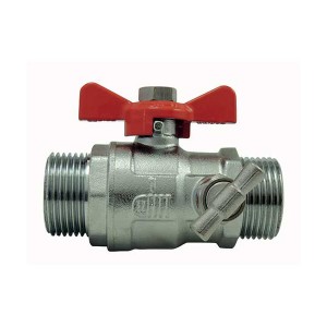 Vanne à sphère laiton laiton - Manette papillon - À purge - MM 3/8" - Vanne et robinet laiton - Générique