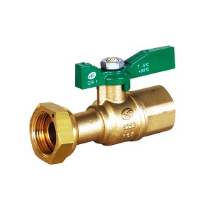 Robinet compteur NF - écrou tournant - Manette papillon 2/3-1/3 - FF 3/4"-3/4" - Vanne et robinet laiton - Sferaco