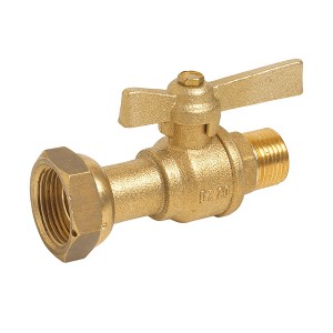 Robinet compteur - écrou tournant - Manette papillon laiton 2/3-1/3 - MM 2"-2" - Vanne et robinet laiton - Sferaco