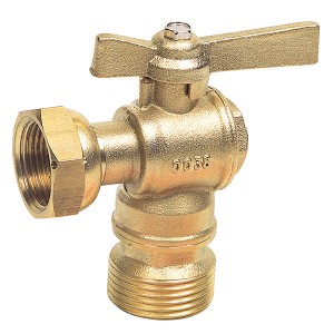Robinet équerre avant compteur - écrou tournant - Manette papillon laiton - MF 3/4"-1" - Vanne et robinet laiton - Sferaco