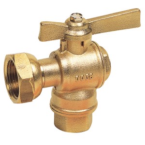 Robinet équerre avant compteur - écrou tournant - Manette laiton - FF 3/4"-1/2" - Vanne et robinet laiton - Sferaco