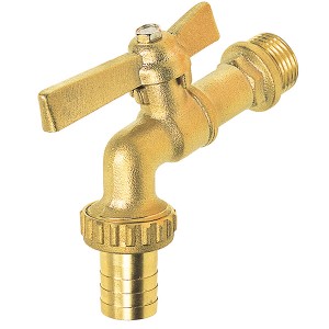 Vanne de puisage laiton brossé - Manette papillon laiton - 1/2"-3/4" - Vanne et robinet laiton - Sferaco