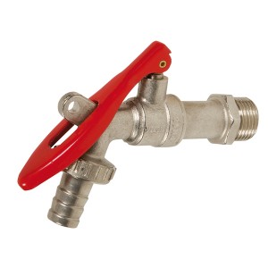 Vanne de puisage laiton nickelé - Cadenassable - 3/4"-3/4" - Vanne et robinet laiton - Sferaco