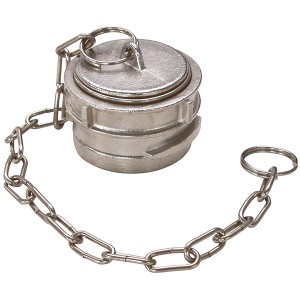 Bouchon inox à verrou avec chaînette - Ø65 - Raccord symétrique - Sferaco