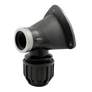 Adaptateur coudé à 90° femelle avec applique murale Codital Ø25-3/4" - Raccord PE compression - Codital