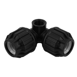 Adaptateur coudé à 90° connexion femelle pour arroseur Ø25-1/2" - Raccord PE compression - Codital