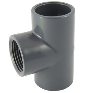 Té 90° avec dérivation taraudée PVC pression mixte FFF Ø63-2"-63 - Raccord PVC pression - Générique
