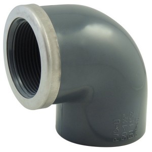 Coude 90° PVC pression à visser renforcé FF Ø25-3/4" - Raccord PVC pression - Générique