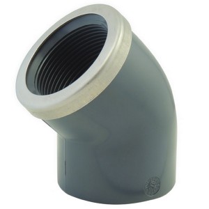 Coude 45° PVC pression à visser renforcé FF Ø32-1" - Raccord PVC pression - Générique