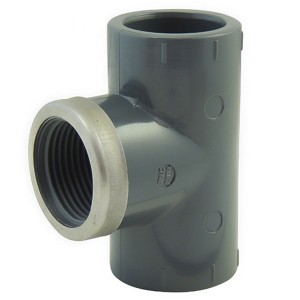 Té 90° avec dérivation taraudée PVC pression à visser renforcés FFF Ø32-1" - Raccord PVC pression - Générique