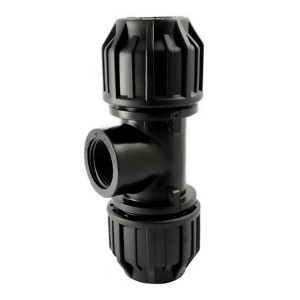 Té 90° avec dérivation taraudée PE Compression Codital Ø75-2" - Raccord PE compression - Codital