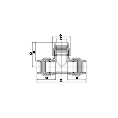 Té égal 90° compression 7040 ø32