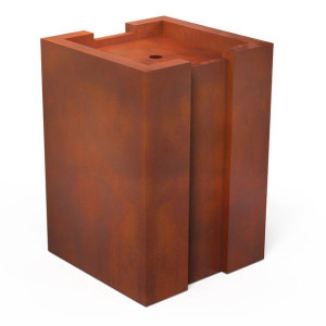 Cube acier Corten - 90 CS - Ajutage et jet d'eau - Oase