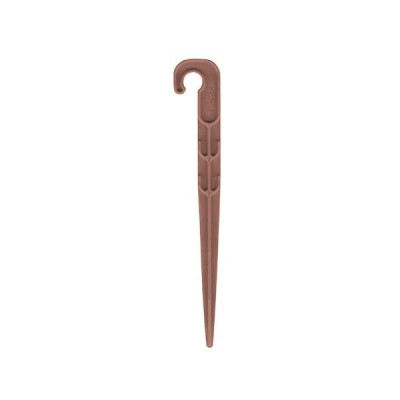  Crampon de sol - Plastique - Marron - Pour tube de 8 mm