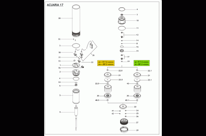 Pièces détachée Acuaria 17 5 MA