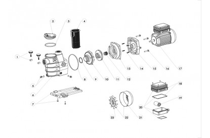 Pièces détachée Max Flo - 0,75 CV - Mono - IE2 - 11 m3/h