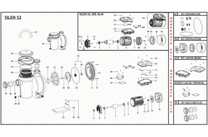 Pièces détachée Silen S2 150 29 M - 1,5 CV - 29 m3/h - RECONDITIONNÉ - Très bon état