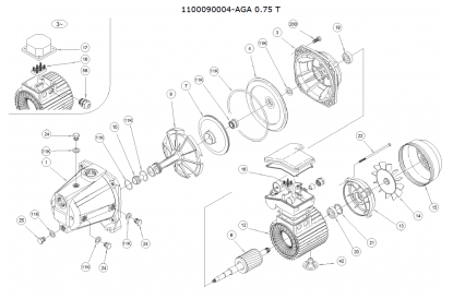 Pièces détachée AGA 0.75 Triphasé